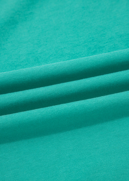 Sea Green Drawstring Elastic Waist Raw Hem Loose Pants