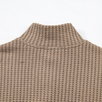 Casual Solid Color Textured Snap Button Collared Baggy Top
