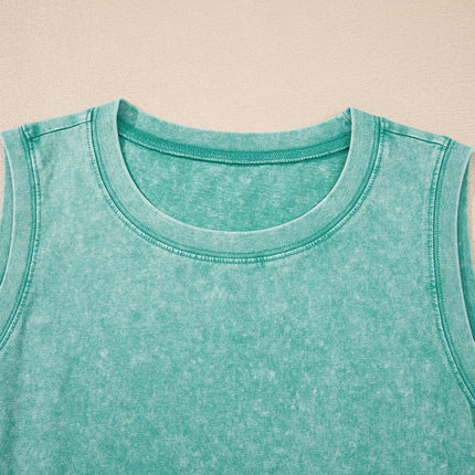 Sea Green Tank Mini Dress with Pockets