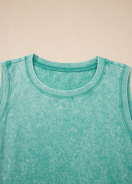 Sea Green Tank Mini Dress with Pockets