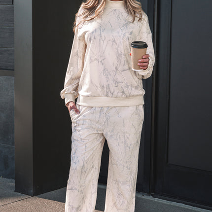 Khaki Camo Print Jogger Pants Set