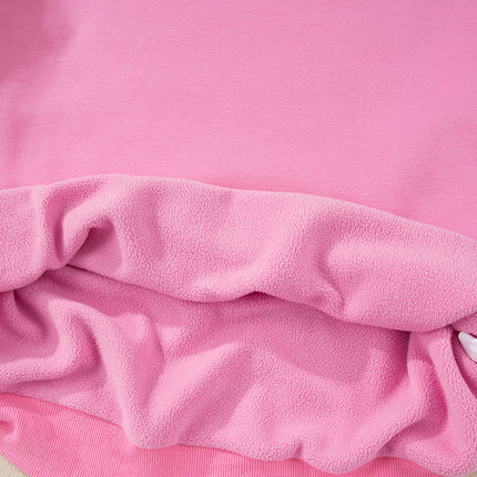 Bright Pink Oversize Drop Shoulder Reversible Mock Neck Sweatshirt