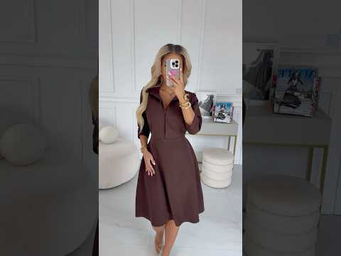 Chocolate Flared Shirt Dress with Belt – Sandy
